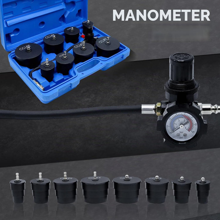 CCLIFE 9tlg Turbolader Ladeluft System Adapter Satz Ladeluftkühler Abdrücksatz Prüfwerkzeuge für