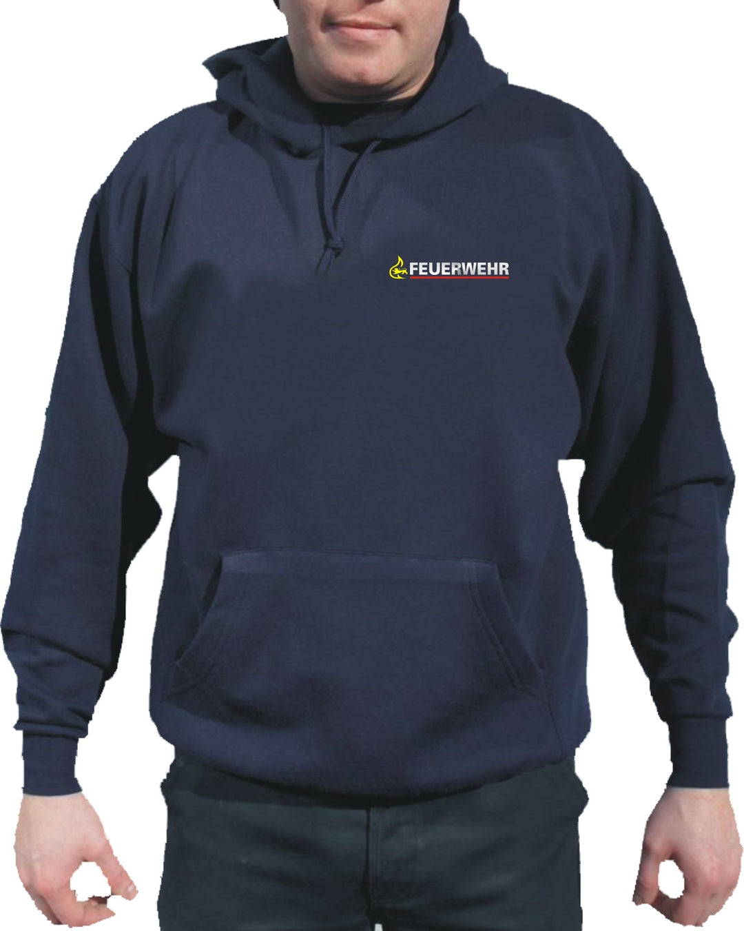 feuer1 Kapuzensweatshirt Navy, BaWü Stauferlöwe auf der Vorderseite M Navy, M Navy