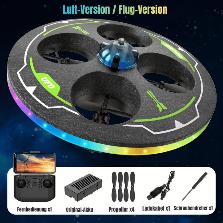 RC UFO Drohne für Einsteiger mit Hinderniserkennung, Höhenstabilisierung, 480P Kamera, 360° Flip & S