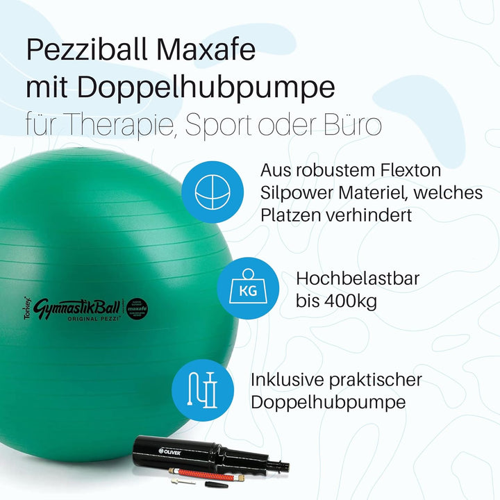 PEZZI Original Pezziball MAXAFE 65 cm m. Pumpe rot Gymnastikball