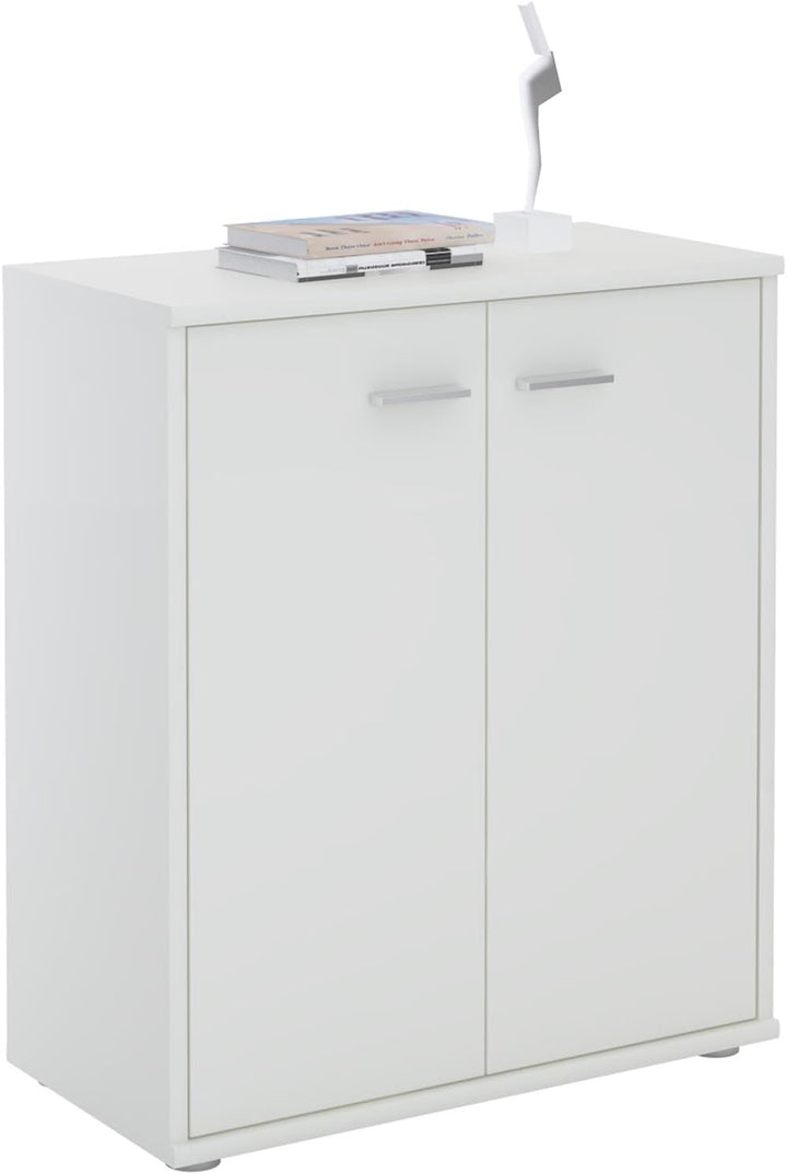 CARO-Möbel Kommode Sideboard Schrank Tommy in weiss, Anrichte mit 2 Türen inklusive Einlegeboden, We