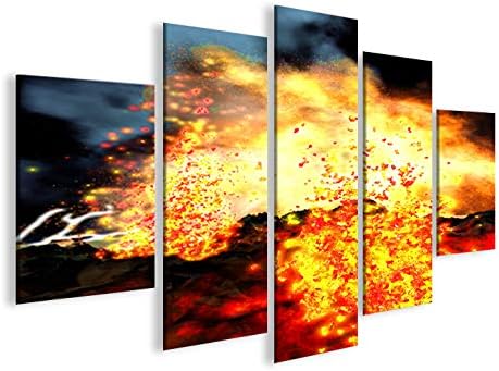 islandburner Bild Bilder auf Leinwand Lava Vulkan MF XXL Poster Leinwandbild Wandbild Dekoartikel Wo