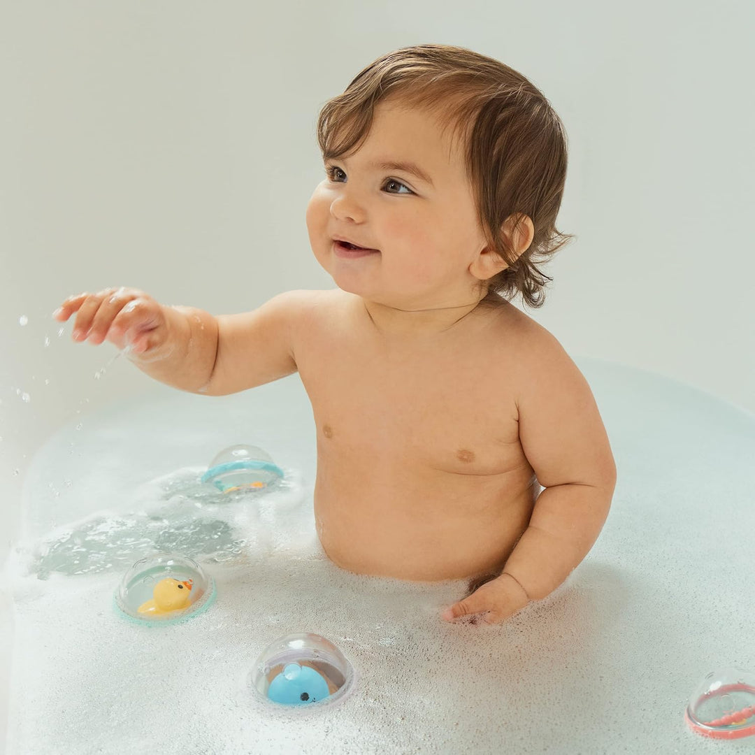 Munchkin Float and Play Bubbles Toy, Baby Bath Toy, Pack of 4, Multicolor Float & Play, Float & Play
