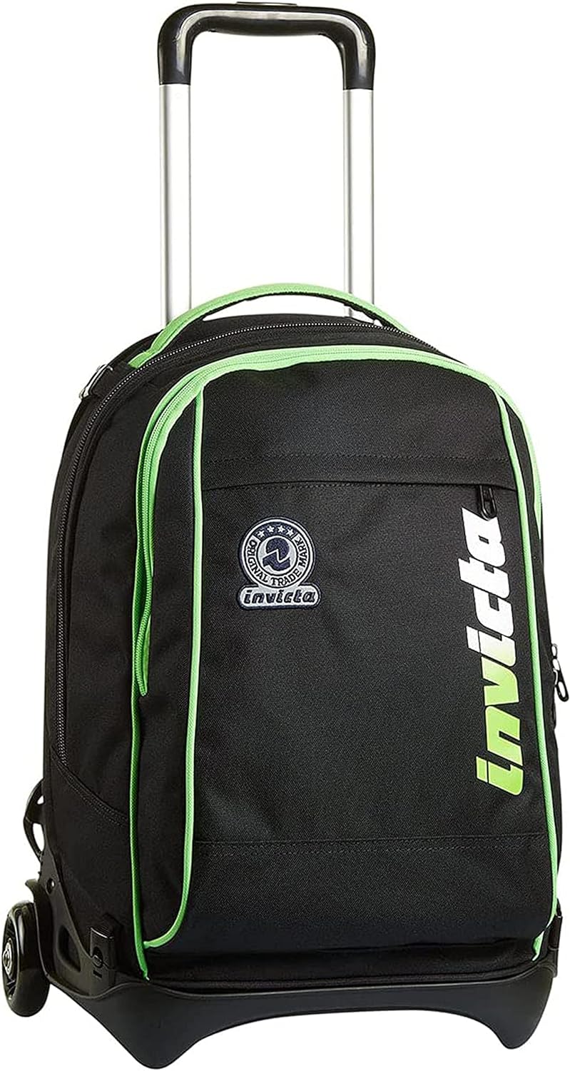 Invicta TROLLEY, Rucksack mit Trolleyfunktion, 3 in 1, Schulranzen mit Rollen, Abnehmbarer Rucksack,