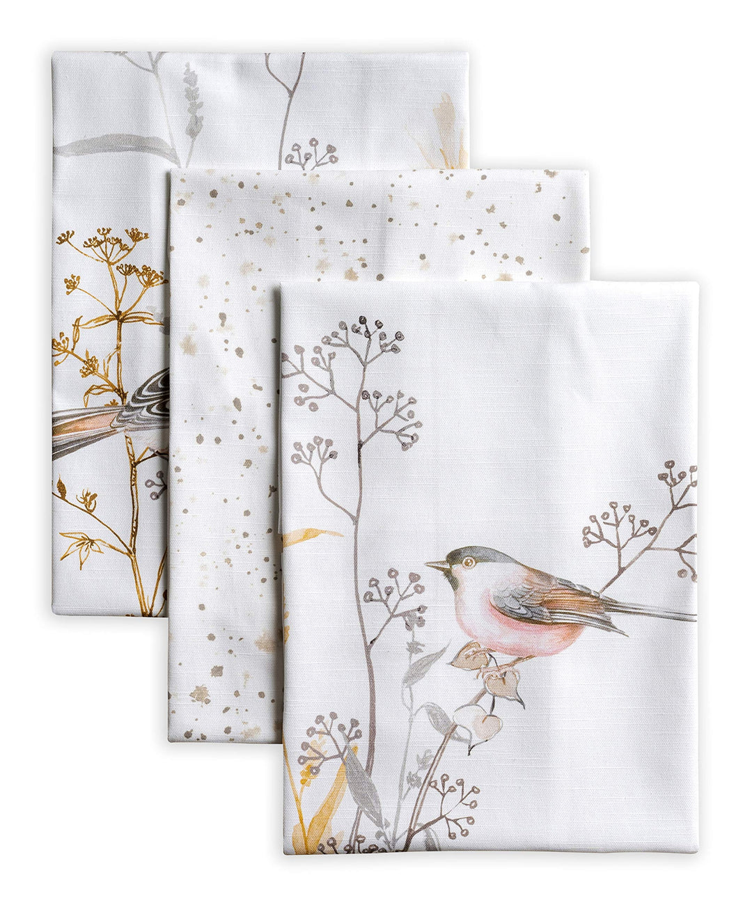 Maison d' Hermine Medow Florals-Beige 100% Baumwolle Set von 3 Multi-Purpose Küchenhandtuch | Bar Ha