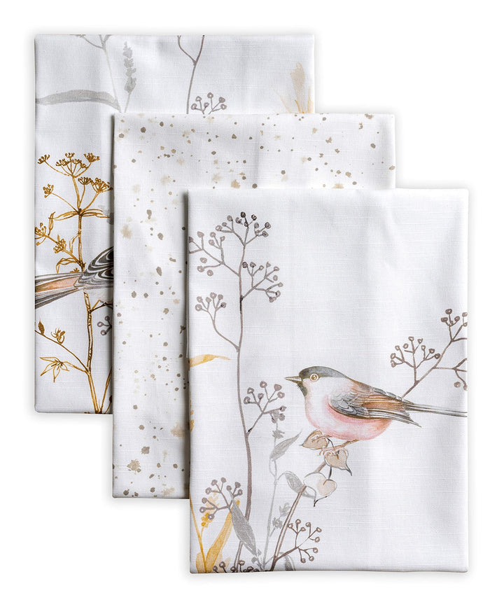 Maison d' Hermine Medow Florals-Beige 100% Baumwolle Set von 3 Multi-Purpose Küchenhandtuch | Bar Ha