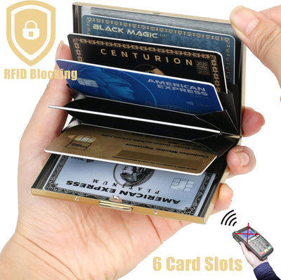 BONSYL® Kreditkartenetui aus Metall, RFID Blockierendes Edelstahl Kartenetui, Ultradünne Metall Geld