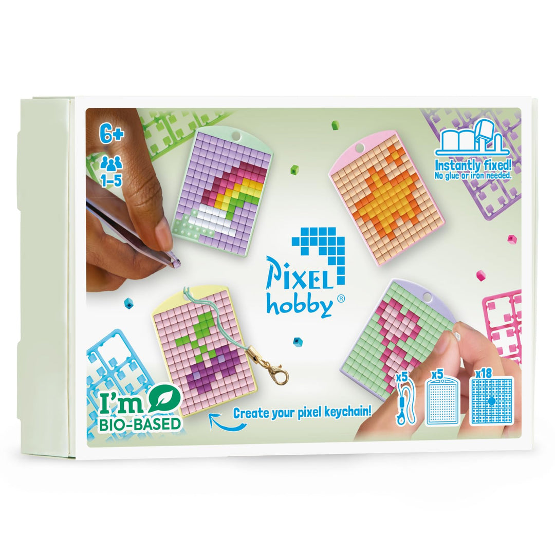 Pixel P23905 - Mosaik Medaillon Themenbox Niedlich, Schlüsselanhänger für Kinder zum Selbstgestalten