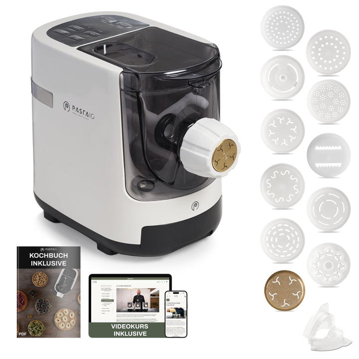 PASTAIO | Pasta-Maker mit doppeltem Extrusion und Ziehen aus Bronze, Nudelmaschine, bis zu 800 g Tei