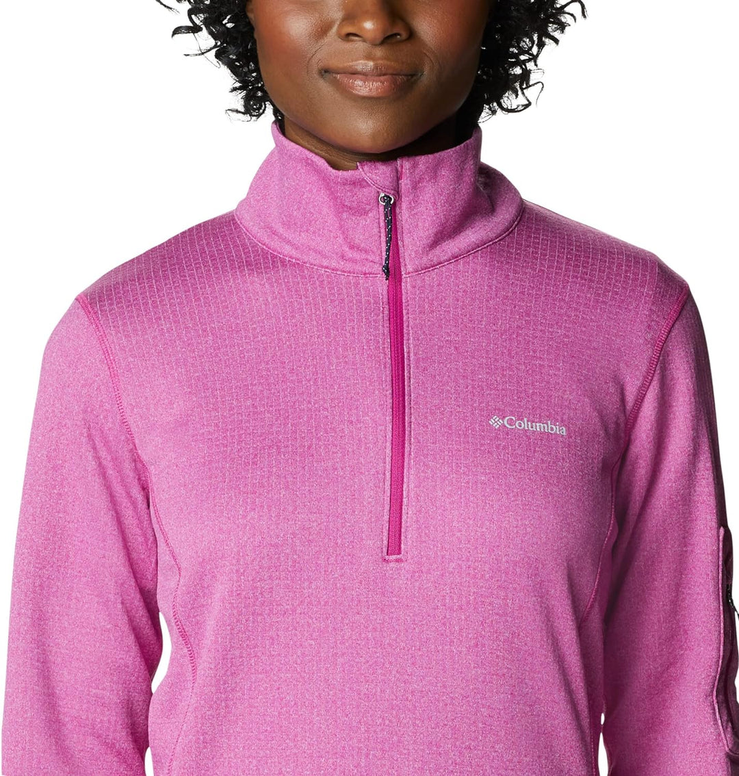 Columbia Damen Park View Half-Zip Grid Fleecejacke mit halbem Reissverschluss Wild Fuchsia Heather M