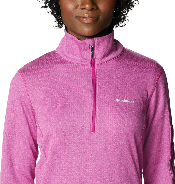 Columbia Damen Park View Half-Zip Grid Fleecejacke mit halbem Reissverschluss Wild Fuchsia Heather M