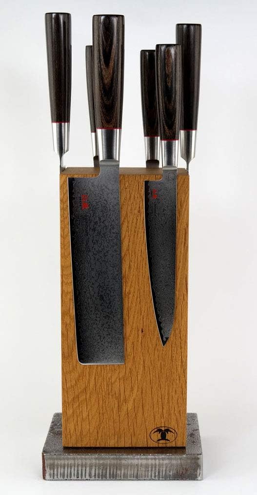 Blockwerk Magnet Messerblock 6er - Wildeiche für max. 6 Messer - Magnetblock
