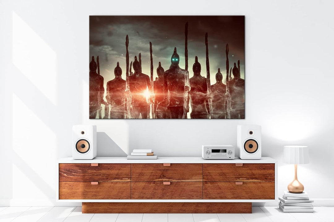 düstere Armee der Toden Format:75x50 cm als Leinwandbild, Motiv fertig gerahmt auf Echtholzrahmen, H