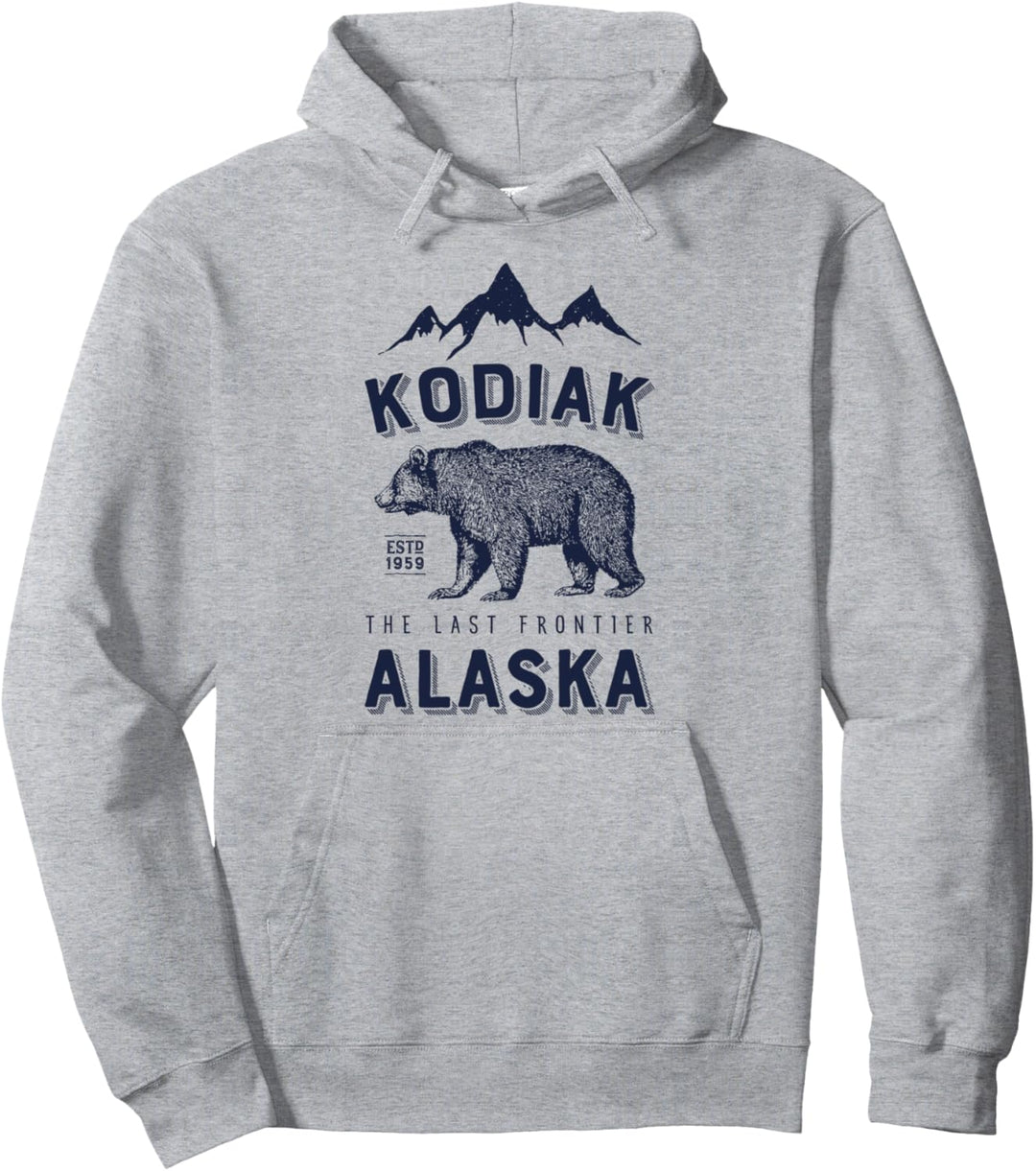 Kodiak Alaska T-Shirt Bear The Last Frontier Bears Vintage Pullover Hoodie