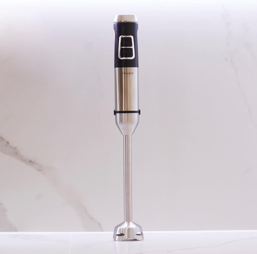 MYWAVE MWBTM-XXL Saona Stabmixer Für Feste und Flüssige Nahrungsmittel, Stainless Steel, Silber