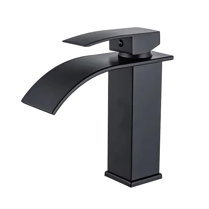 Wasserfall Wasserhahn, Badezimmer-Waschbeckenarmatur Wasserfall-Auslauf Edelstahl Heisser und Kalter