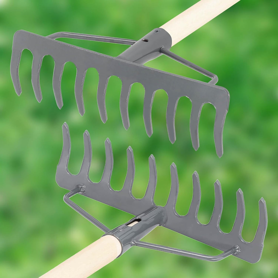 KOTARBAU® Laubrechen - 26 cm - Metall Rechen für Gras &amp; Laub - ohne Holzstiel - Gartenrechen - Rasen