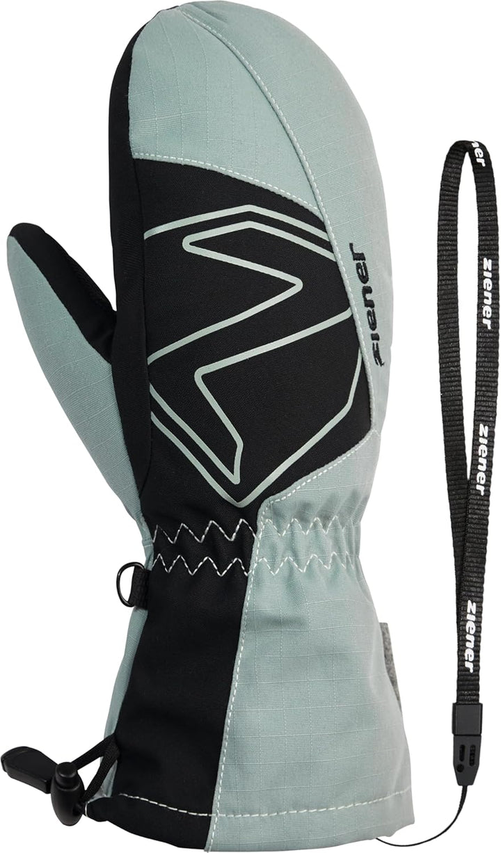 Ziener Kinder Lavalino Ski-Fäustling/Wintersport | wasserdicht, extra warm, Wolle 5.5 Gray Seal Rips