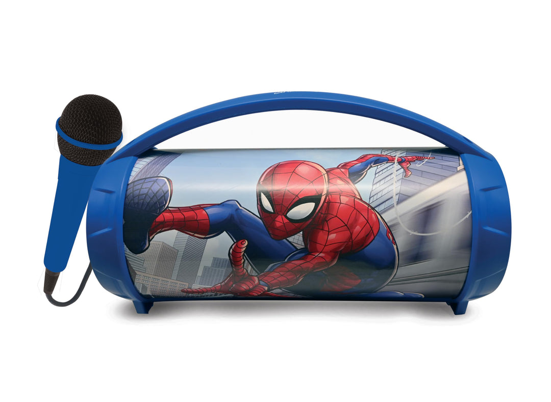 Lexibook, Spider-Man, Kabelloser Lichtlautsprecher mit Mikrofon, Stereosound, Karaoke-Funktion, USB-