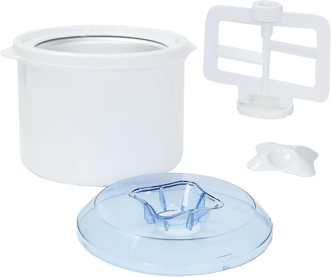 Gino Gelati Eismaschine Potium Speiseeismaschine Eiscreme Maschine Eisbereiter, 70 Watt, Weiss/Blau,
