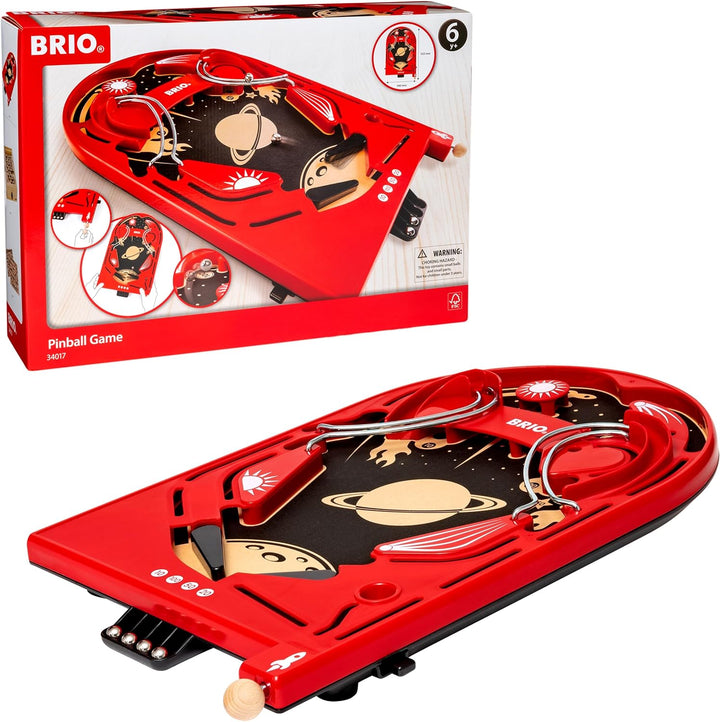 BRIO Spiele 34017 Holz-Flipper Space Safari - Pinball als Holzspielzeug für Kinder - Kinderspielzeug