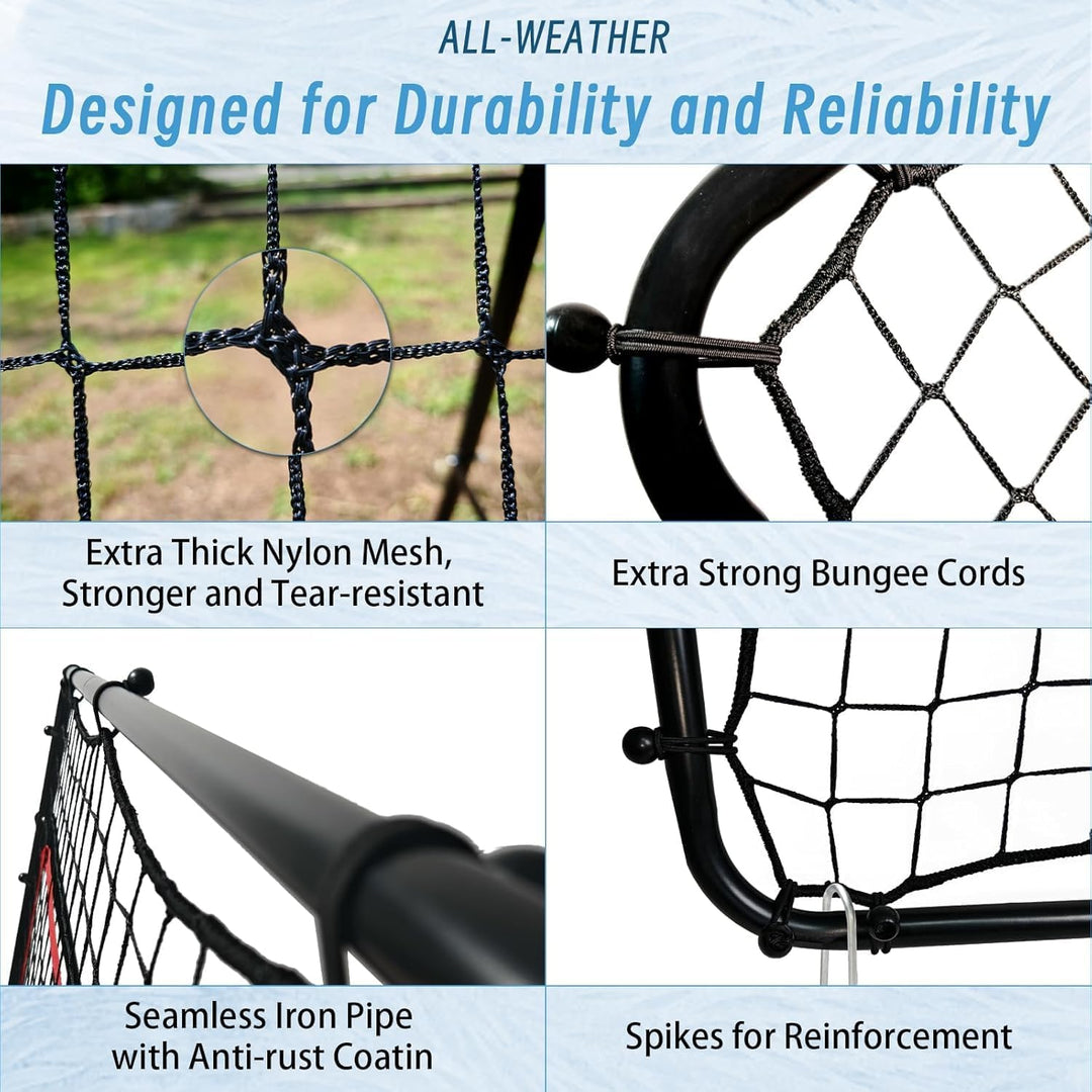 Rebounder Fussball Rückprallnetz Training Torwand - 120 x 120 cm Verstellbar Wetterfest - Fussball R