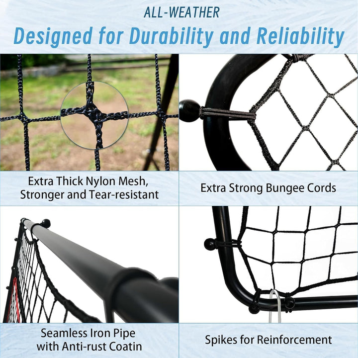 Rebounder Fussball Rückprallnetz Training Torwand - 120 x 120 cm Verstellbar Wetterfest - Fussball R