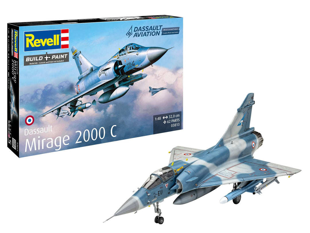 Revell Modellbausatz I Dassault Mirage 2000C I Detailreicher Level 5 Flugzeug Bausatz I 150 Teile I