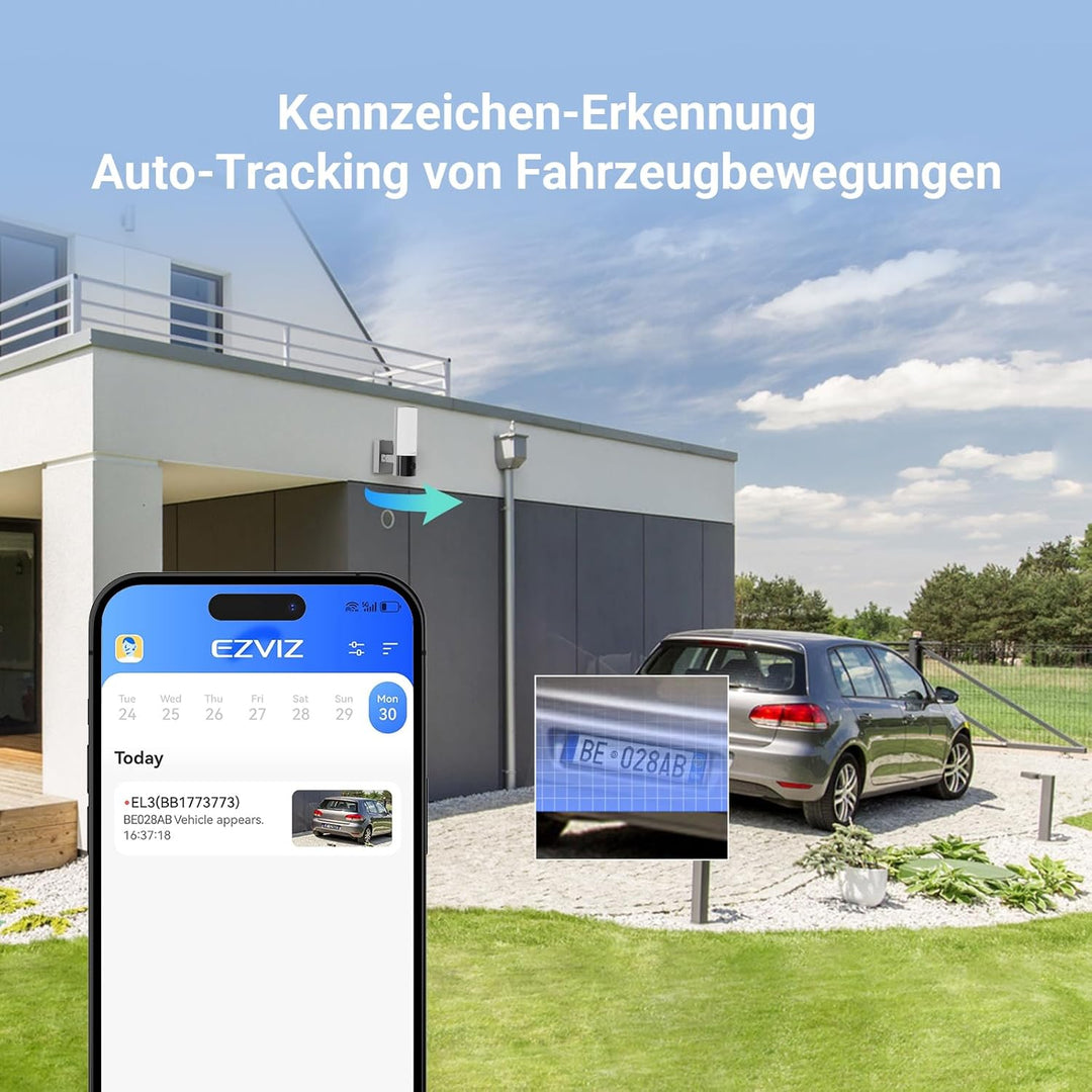 EZVIZ 2K WLAN Aussenkamera mit Zwei-Wege-Audio und Aktive Verteidigung, Flutlicht Kamera mit KI Pers