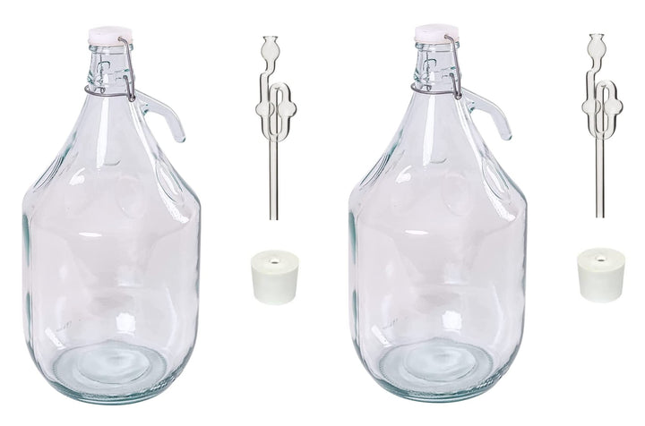 5L Bügelflaschen Weinballon Bügelverschluss Flasche + Stopfen + Gärröhrchen (2), 2