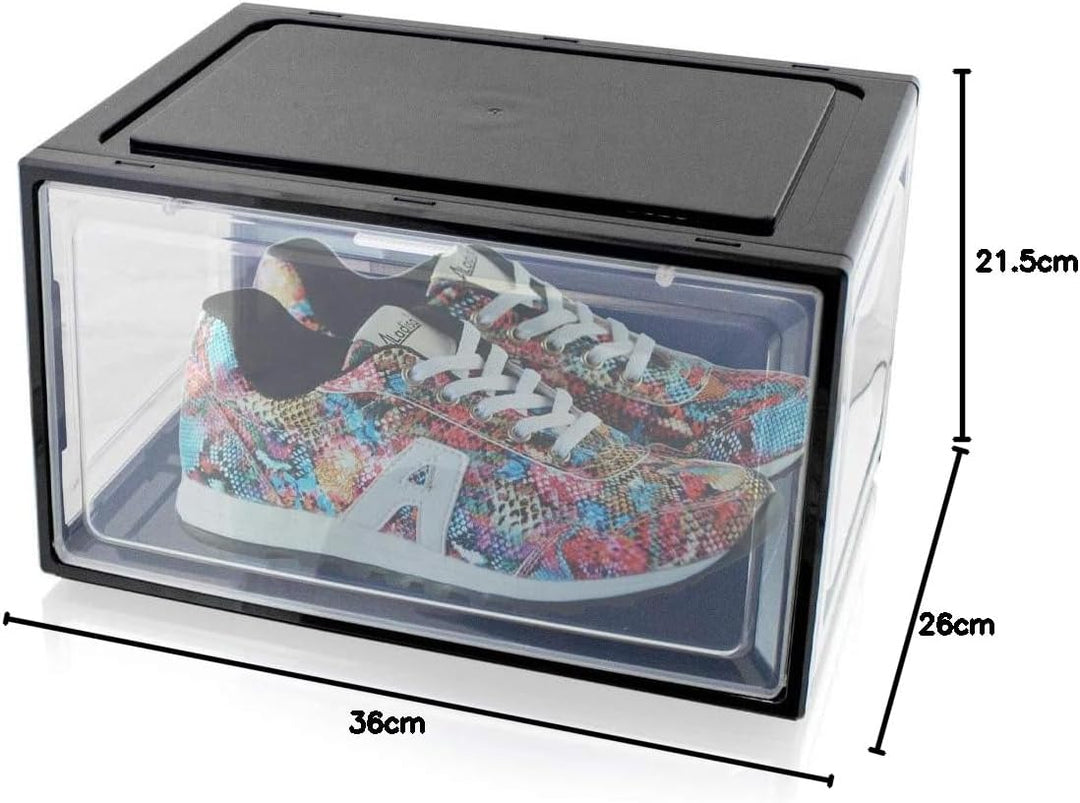 BITUXX LEX21 Schuhbox Stapelbar Aufbewahrungsbox Kunststoffbox Schuhkasten Schuhkarton Schuhorganize