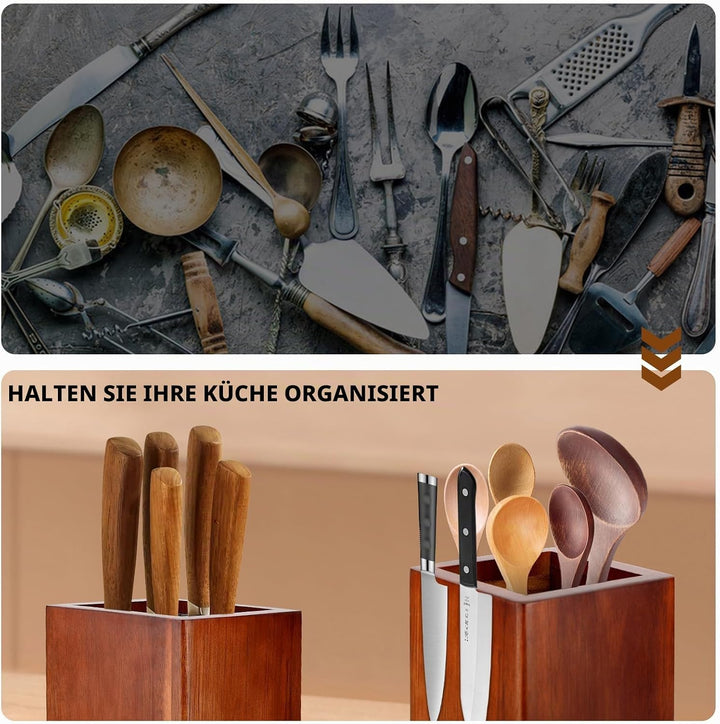 Messerblock Magnetisch, 360° Drehbarer Messerblock Ohne Messer, Unbestückte Messerblöcke, Messerbloc