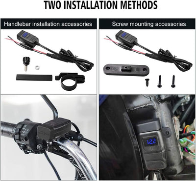 Motorrad USB Ladegerät Wasserdicht Bordsteckdose 12V Motorrad Lenker-Ladegerät Motorrad-Steckdose Du