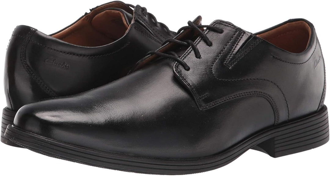 Clarks Whiddon Plain Toe Schnürhalbschuh für Herren, Oxford 39.5 EU Schwarzes Leder, 39.5 EU Schwarz