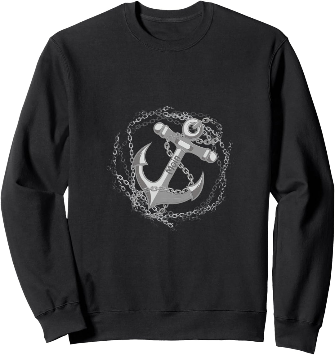 Moin mit Anker Insel Kapitän Watt Meer Ostsee Küste Sweatshirt