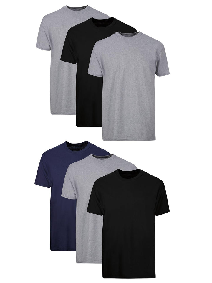 Hanes Men's Men's Cotton Undershirt, Moisture-Wicking Crew Tee Undershirts, Multi-Packs Available 2-