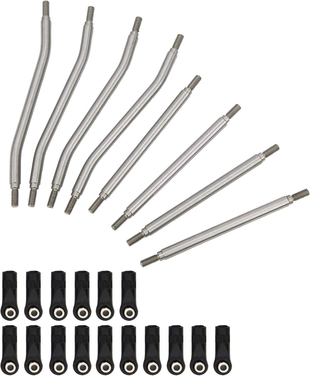 Stahl Steering Pull Rod Link für Axial Capra AXI03004, 8 Stück Rostfreier Linkage Einstellbare Rod L