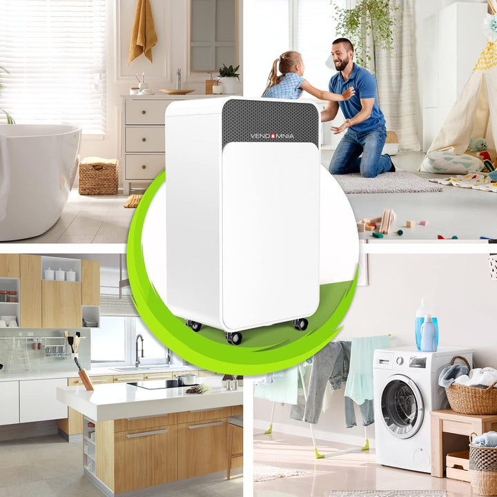 Luftentfeuchter - 16L/Tag, 2L Behälter 30 m² elektrisch Digitalanzeige Timer Wäschetrocknung Auto-Mo