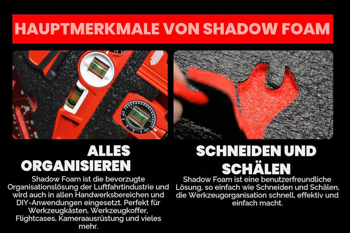 Shadow Foam Multi-Packs - Pack of 5: 600mm x 420mm x 30mm | Cut and Peel Foam für Werkzeugkästen, We