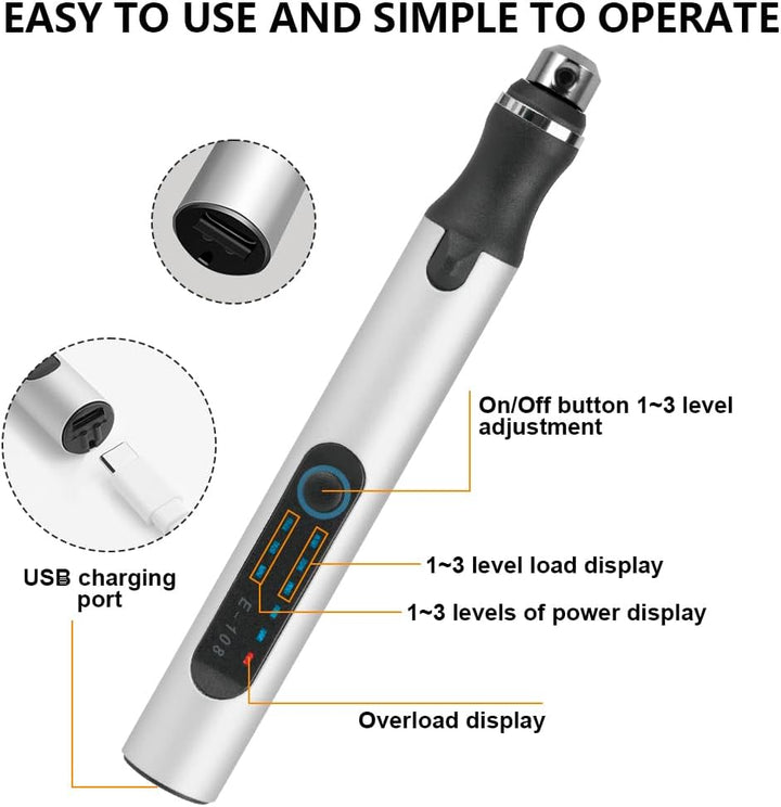 Ainiv USB Wiederaufladierbar Gravur Werkzeug Kit, Elektrischer Mini Graveur Gravurwerkzeug, Tragbar