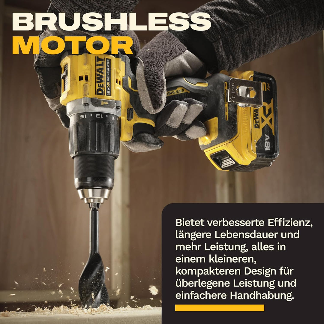 DEWALT 18-V-XR-Bürstenloser Kompaktbohrschrauber mit 2 5-Ah-Lithium-IonenBatterien und TSTAK-Kitbox,