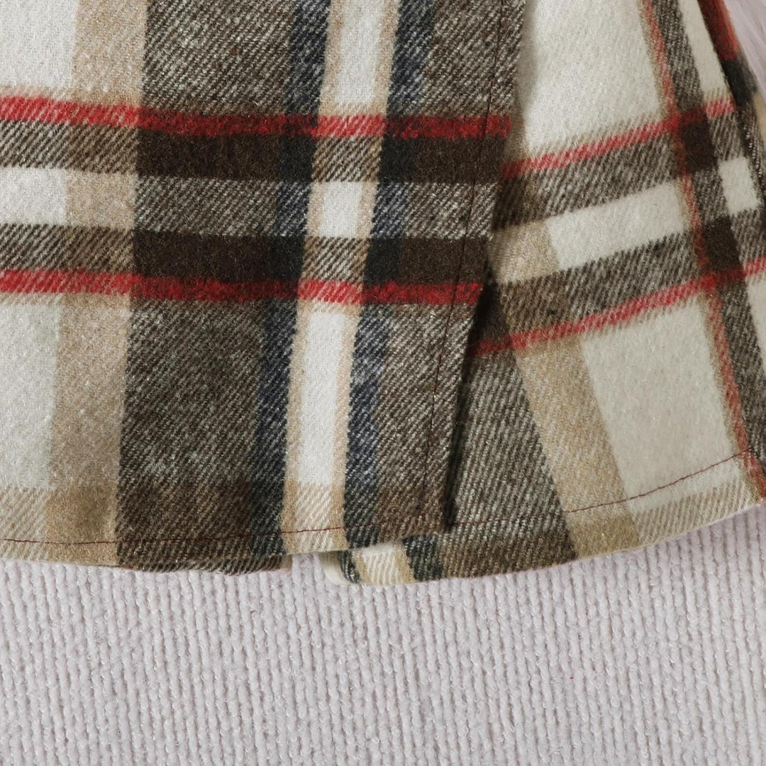 Kleinkind Baby Mädchen Kleidung Langarm Gerippte Oberteile Plaid Tweed Muster Rock Baskenmütze Herbs