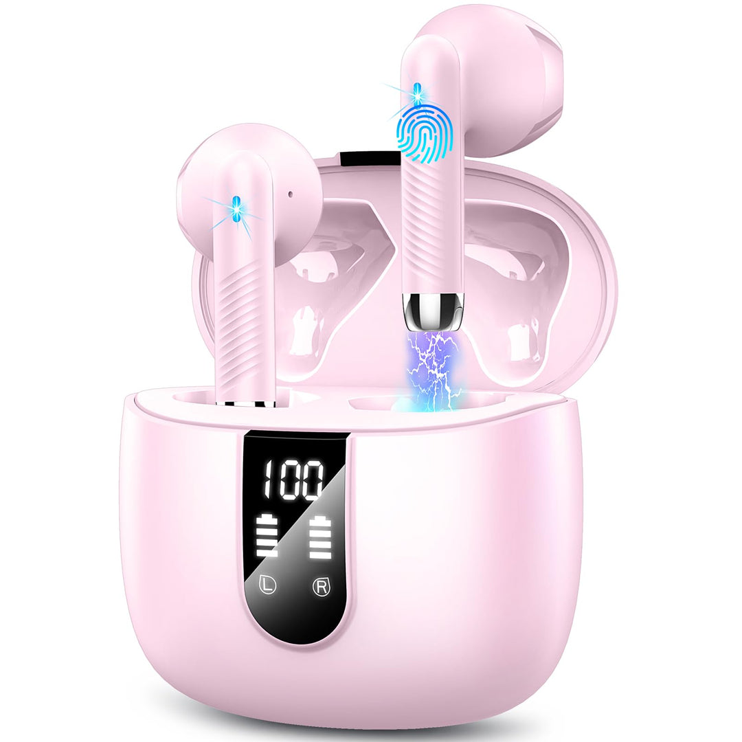 Bluetooth 5.4 Kopfhörer, In Ear Kopfhörer Kabellos mit 4 Mic, 48H Tiefer Bass Spielzeit Wireless Ear