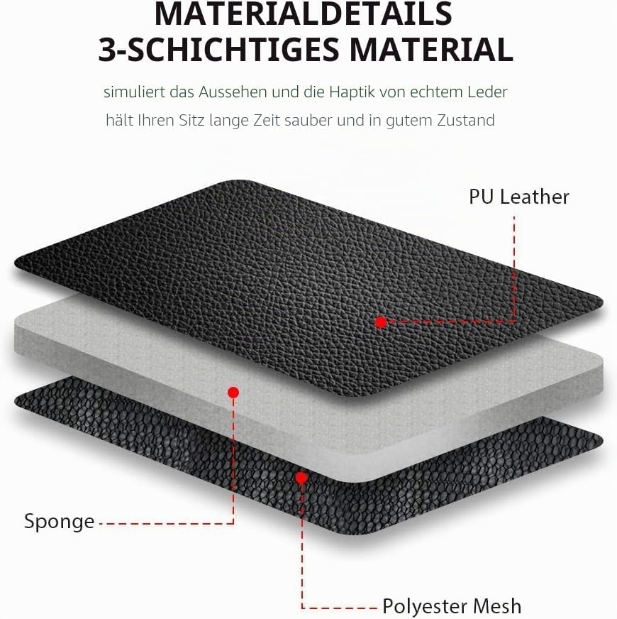 TOYOUN Klassisch Autositzbezüge Vordersitze Highback Sitzbezüge 2er Universal Schonbezüge PU Leder S