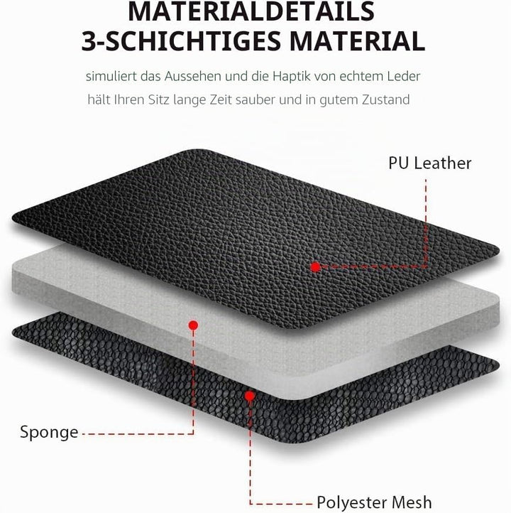 TOYOUN Klassisch Autositzbezüge Vordersitze Highback Sitzbezüge 2er Universal Schonbezüge PU Leder S