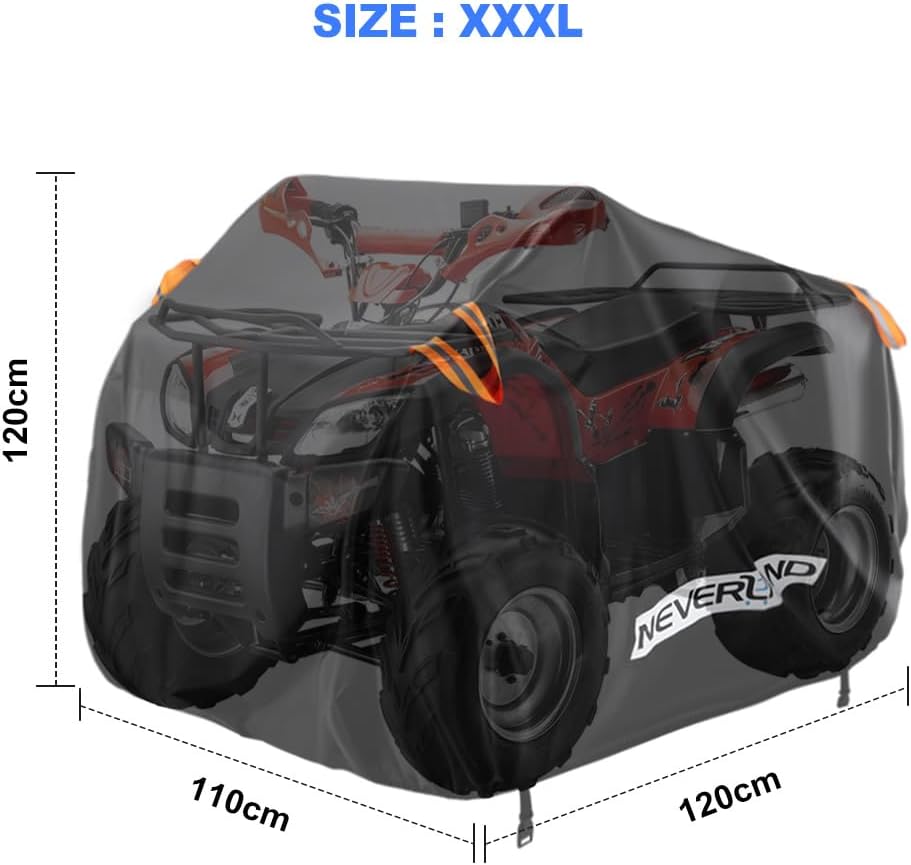 NEVERLAND Quad Abdeckplane Wasserdicht für ATV - 210D Oxford Stoff mit Reflektierende Streifen, Wint