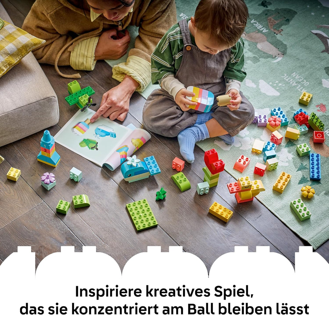 LEGO DUPLO Classic Bunte Kreativbox - Lernspielzeug zur Förderung der Feinmotorik für Kleinkinder -