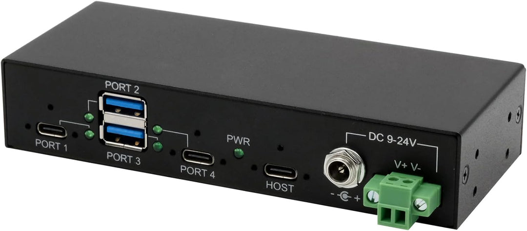 EX-11295HMS 4 Port USB 3.2 Gen 2 HUB Din-Rail Kit und Wand VIA VL822 Chipset