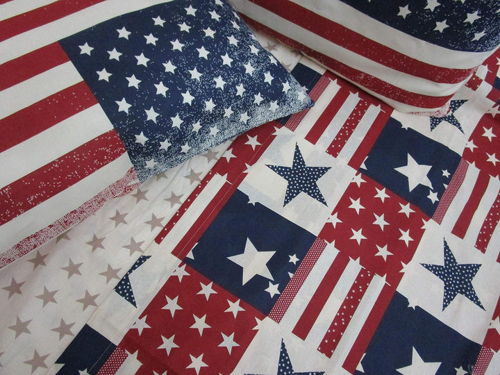 Bettwäsche-Set für Doppelbett, Motiv: Amerika, 100 % reine natürliche Baumwolle.