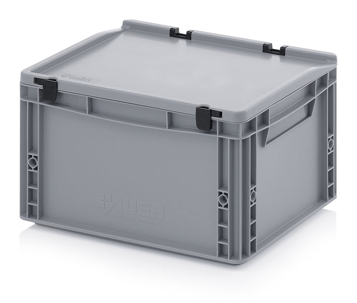 Auer Packaging Eurobehälter-Eurobox 40 x 30 x 23,5 cm mit Scharnierdeckel inkl. gratis Zollstock han